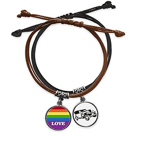Bracelet arc-en-ciel LGBT : le cadeau idéal en cuir et corde tressée