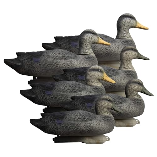 Higdon Outdoors Battleship Black Duck Decoys | Unsinkable with Swivel Heads & Weighted Keels | High-Contrast Visibility| Durable & Easy-Set Floating Design | Foam Filled | 6 Pack