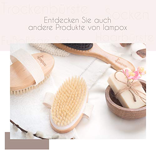 lampox® Trockenbürste, Körperbürste, Peelingbürste, Massagebürste, Peeling, verbessert Lymphfunktion, gegen Cellulite, 1 Stück!