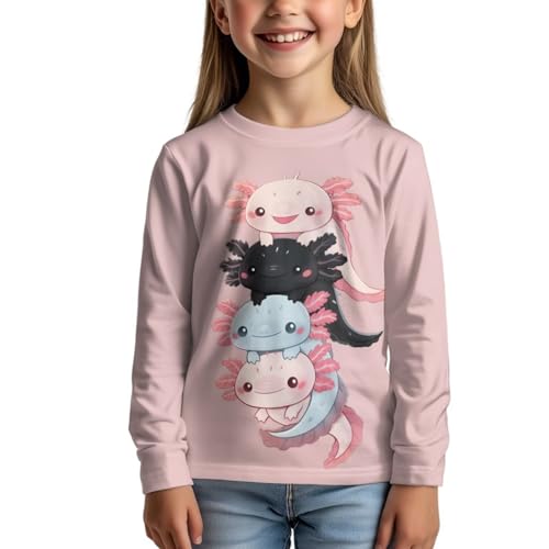 Image of WELLFLYHOM Long Sleeve T-Shirt for Boys Girls 3-16 Years Old Tee Tops Crewneck Pullover Shirts Fall Outfits