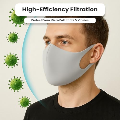 Image of Yugan Anti Pollution Reusable and Washable Face Mask for Adult, Unisex, Soft Breathable Oxford Fabric (Black)