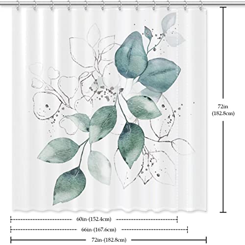 Rideau de douche imperméable coloré feuilles vertes et herbes - 7