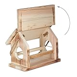 Relaxdays Bird Feeder, Flamed Design, FSC-Certificate, HxWxD: 24x31x20 cm, Weatherproof, Natural - Image 6