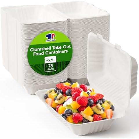 JOLLY CHEF Clamshell Take Out Food Containers Cover