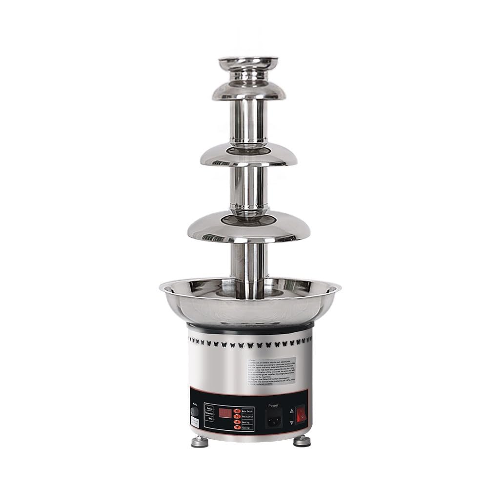 Máquina de Fuente de Chocolate, Cascada Comercial de Fondue de 4 a 7 Niveles con Control de Temperatura para Fiestas, restaurantes, Bodas, Equipos para Buffet, 4 ni,4 Tier