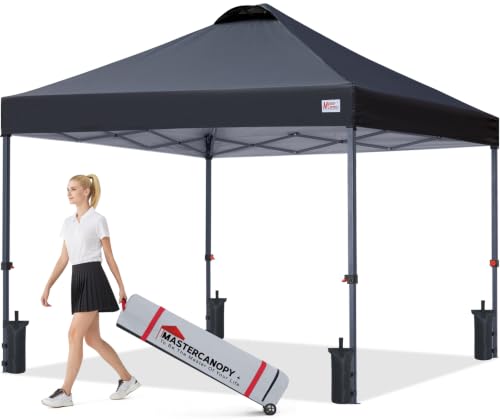 MasterCanopy Durable Ez Tonnelle pop-up avec sac à roulettes Noir 3 x 3 m