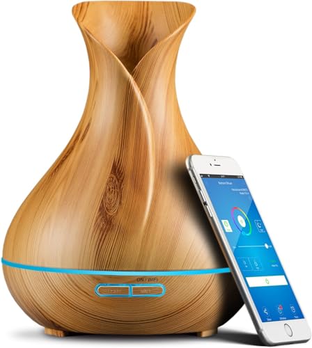 Sierra Modern Home Smart WiFi Humidifier - Aromatherapy Essential Oil Diffusers with App...