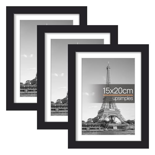 upsimples 3 Pack Bilderrahmen 15x20 Schwarz Rahmen Picture Frame für Fotos Bilder