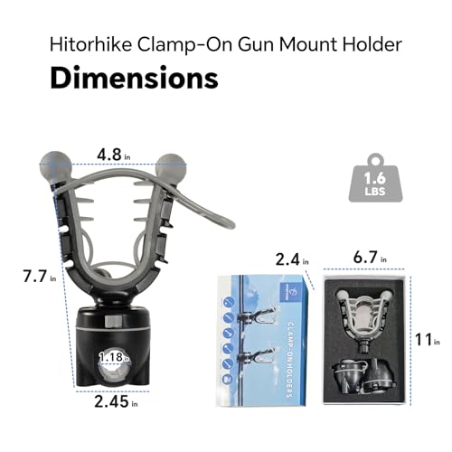 HITORHIKE ATV Gun Rack 3 Adjustable Levels Clamp-on Gun Mount Holder 3 for ATV/UTV/Boat/Bicycle/Motorcycle/Golf Cart Holds Bows/Axes/Shovels/Rifles by HITORHIKE - Image 2