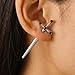 Gothic Sword Dagger Earrings for Women - 3D Front Back Ear Jackets, Vintage Punk Style Illusion Studs, Edgy Fashion Jewelry Gifts, Gold & Silver Tone Alloy (Silver)