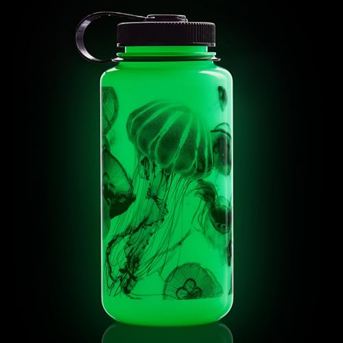 Nalgene 32oz Tritan Wide Mouth Water Bottle (Glow Jellyfish) — view 4