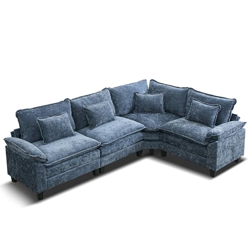 Image of URRED Oversized Modular Sectional Sofa,Blue:116 inch V Shaped