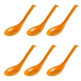 6 cucharas de arroz asiáticas cucharas de sopa china Won Ton cuchara de sopa para cocina y hogar