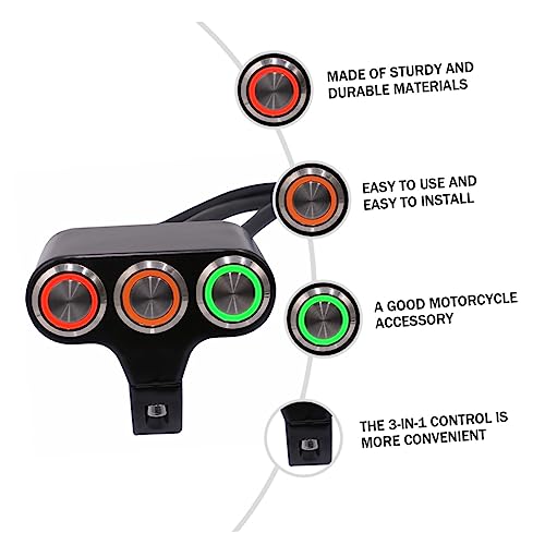 SOIMISS 3 Peças Guiador De Três Posições Com Redefinição Automática Aberto À Prova D'Água Guiador D