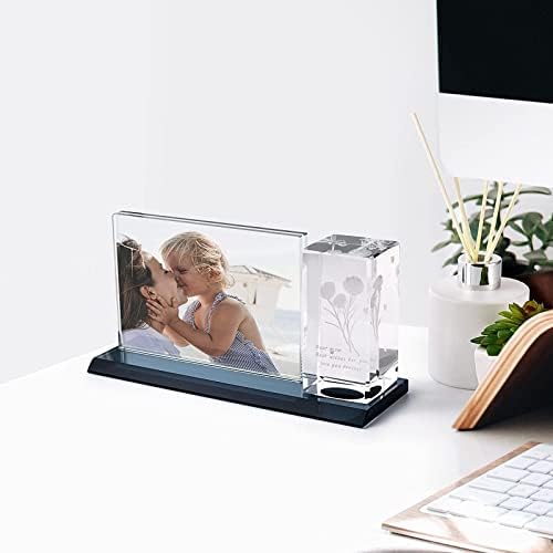 LIUSEARE 4x6 Picture Frame Gift Crystal Glass,with Your favorite Picture,Best Gifts for Her Wife Girlfriend Women, Anniversary, Fathers Day,Mothers Day, Birthday, Valentine's Day Home Décor