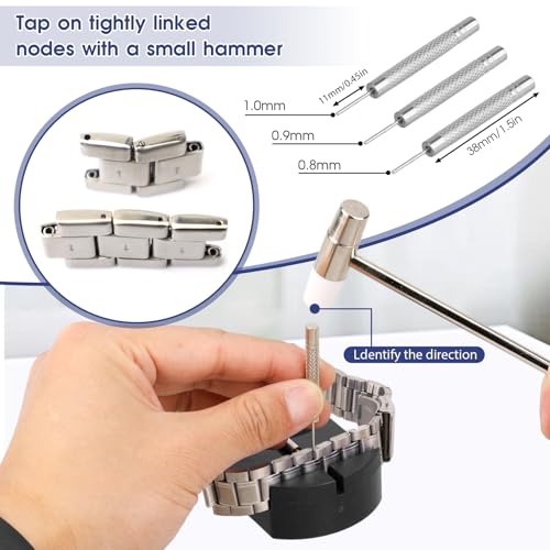 Styquenzer Uhrenarmband Reparatur Werkzeug Set, 11-teilig, Schwarz, Metall, Schnalle, Wasserfest, Uhren-Reparatur- und Größenänderungswerkzeuge, Tauchen, Workshop, Home
