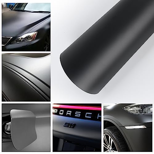 Black Matte Carbon Fiber Car Vinyl Wrap Roll 1Ft X 10Ft Bubble Free Air Release Diy Wrap Film For Moto Interior #TOP1