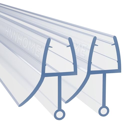HNNHOME Pair of 2 Rubber Plastic Bath Shower Screen Seal Strip for 4-6mm Glass Door Curved Straight Up to 22mm Gap (Up to 10mm)