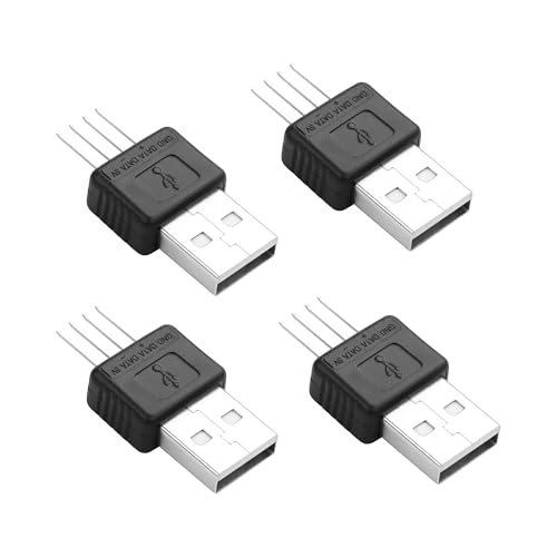 SinLoon Adaptador USB A a 4 pines para placa base – 5 V USB 2.0 conector de repuesto con contactos metálicos tipo soldadura para carcasa de PC USB reparación de puertos USB (USB-M-S)