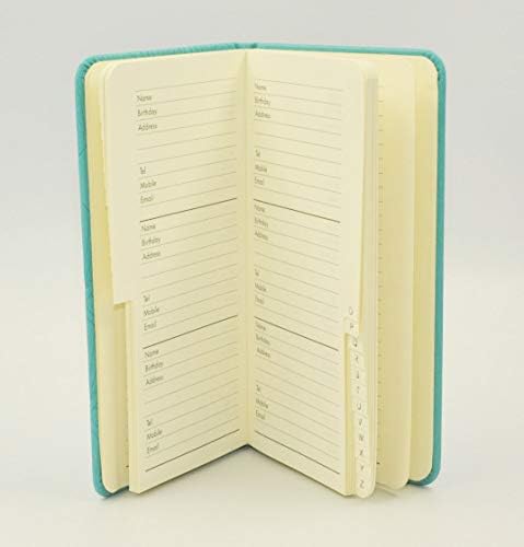 A-Z Indexed Slim Padded Telephone Padded Embossed Address Book Bright Colours - Colour Sent at Random