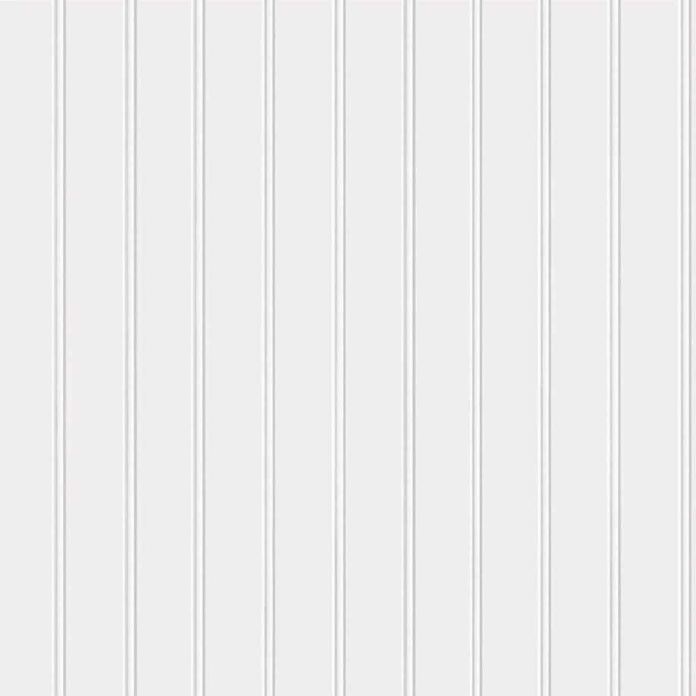 Tempaper White Faux Beadboard Removable Peel and Stick Wallpaper, 20.5 in x 16.5 ft, Made in The USA