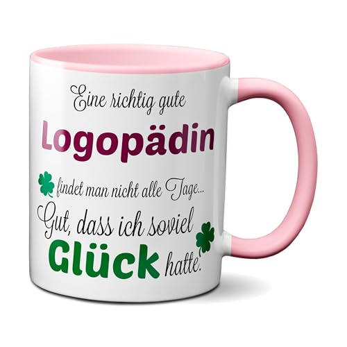 TassenKing Tasse Eine richtig gute Logopädin - Danke sagen auf eine besondere Art. Tasse mit Spruch Kaffee Becher Geschenk Firma Job Arbeit Beste