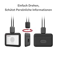 Ausziehbarer Premium-Ausweishalter mit Band, Sicherheitsschnalle, Horizontal Ausweishalter aus Weichem Silikon für Büropersonal, Nurse, Kinder, Schwarz – Ansicht 5