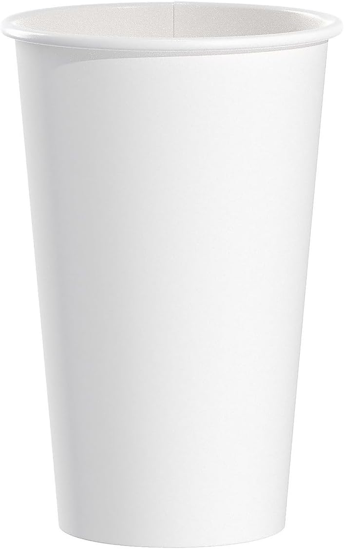 Foodservice 316W 16 Oz. White Paper Hot Cup noHandle Singlepoly (1000-Pack)