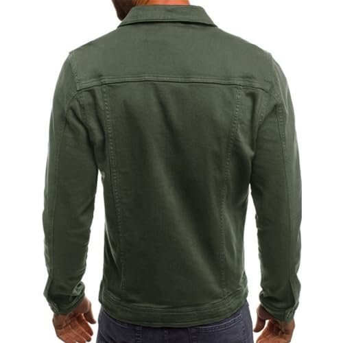 Image of LONGBIDA Men's Casual Classic Denim Jacket Slim Fit Fashion Jean Coat