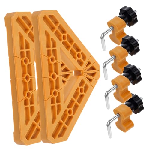 VILLFUL 1 Set 90 Positioning Clip Carpenter Clamp 90 Degree Clamps Woodworking Square Clamp 90 Degree Corner Clamp Cabinet Clamps for Installing Cabinets Woodworking Corner Clip Orange Abs