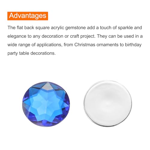 Image of MECCANIXITY Flat Back Round Acrylic Rhinestones,12mm Deep Blue Flatback Crystal Rhinestones for Crafts Clothes Shoes DIY Decoration Gifts 50Pcs