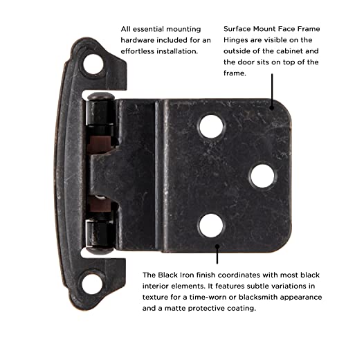 Hickory Hardware P243-Bi 3/8-Inch Offset Surface Self-Closing Hinge, Black Iron #TOP2