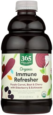 365 by Whole Foods Market, Organic Immune Refresher Purple Carrot, Beet & Cherry with Elderberry & Echinacea Juice Blend, 32 fl oz