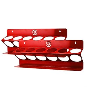 Adam’s Garage Bottle Organizer – Heavy Duty, Premium Metal Construction – Wall Mountable, Displays Up to 6 Bottles (Bottle Organizer 2 Pack)