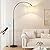 Ambimall Dimmable Arc Floor Lamp with Remote, Color Temperatures and Brightness Adjustable, Arched Floor Lamp with Rotating Head, Over Couch Arched Reading Light for Living Room (White and Black)