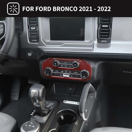 Protéger la console centrale Ford Bronco avec le panneau de commutateur de climatisation rouge