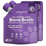 Primalvore All-Natural Duck Bone Broth for Dogs&Cats, Mobility Formula w/Collagen Peptides Supports