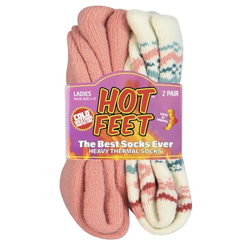 HOT FEET Thermal Socks For Women for Cold Weather – Thick Warm Winter Hiking Heat Insulated...