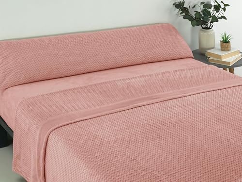 Donegal Collections - Juego de Sabanas Coralina Cama 180 - Set 3 Piezas Bajera Ajustable, Sábana Encimera y Funda Almohada - Sabanas Coralina 180 - Sábanas 180x190 - Sabanas Invierno - Rosa