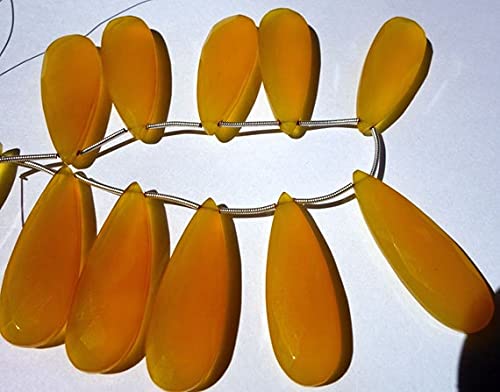 Perles briolettes en chalcédoine jaune naturelle pour créer vos bijoux d'été bohèmes chic