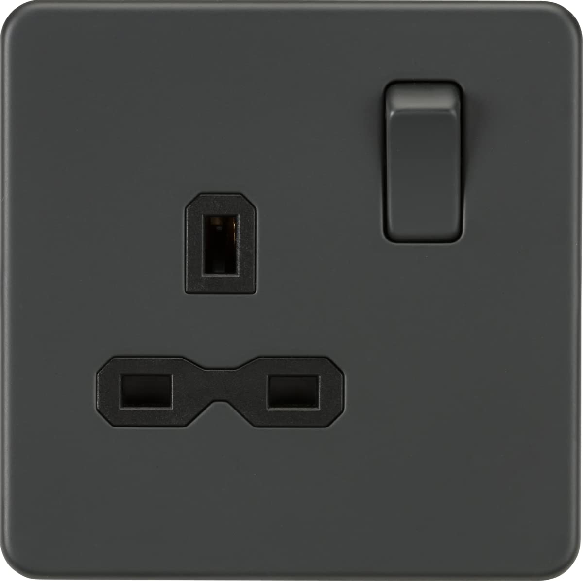 Knightsbridge Anthracite 13A 1G Dp Switched Socket