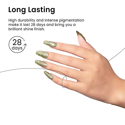 Maychao 15Ml Gel Nail Polish 1Pc Green Glitter Gel Polish Soak Off Uv Led Nail Polish Nail Art Starter Manicure Salon Diy At Home, 0.5 Oz #TOP2