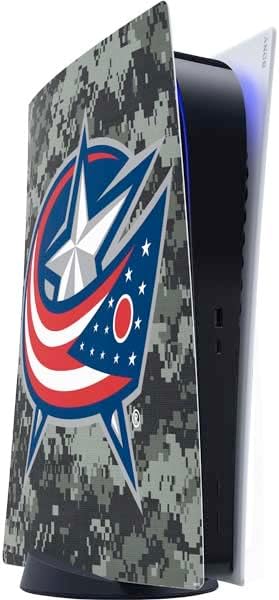 Skinit Decal Gaming Skin Compatible with PS5 Digital Edition Console - Officially Licensed NHL Columbus Blue Jackets Logo Design