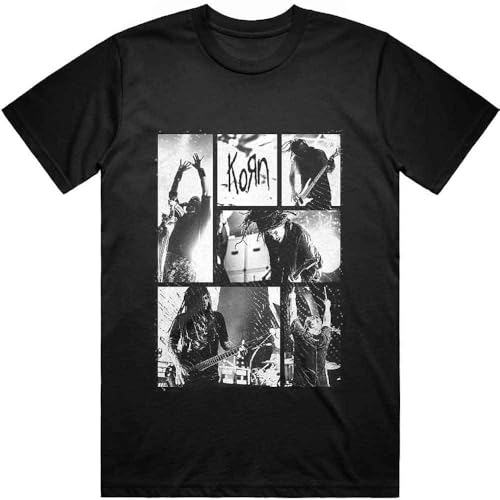 Korn T Shirt Blocks Band Logo Nouveau Officiel Homme Noir Size M
