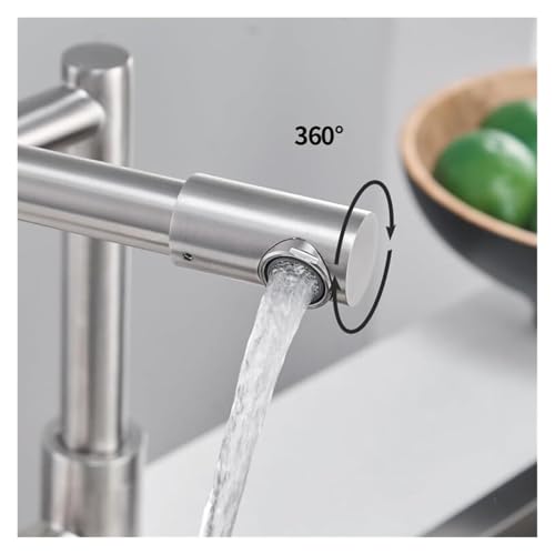 Robinet d'évier à levier unique pliable en acier inoxydable brossé durable - 5