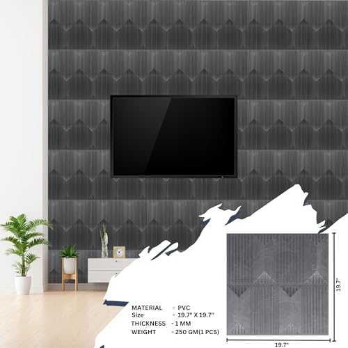 Image of Kayra Decor 3D PVC Wall Panel Artisian Design, Grey Pine Wood Color 19.7 inch x 19.7 inch (Pack of 18) - Covers 48.51 Sq. Ft.