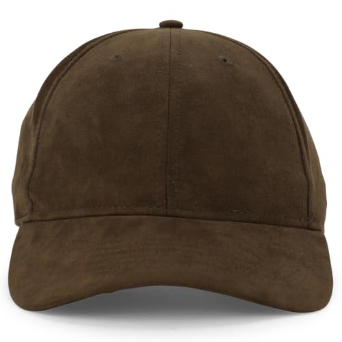 Image of Trendy Apparel Shop Plain Faux Suede Leather Adjustable Structured Baseball Cap