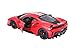 Ferrari 488 Pista Red with White and Blue Stripes 1/24 Diecast Model Car by Bburago 26026