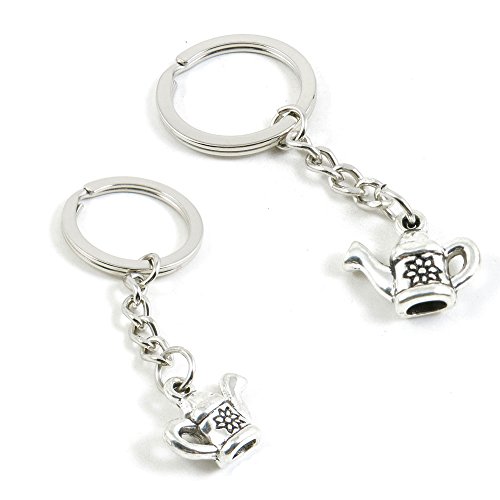 2 Pieces Keychain Keyring Door Car Key Chain Ring Tag Charms Supply G9HY1A Teapot Tea Kettle Pot