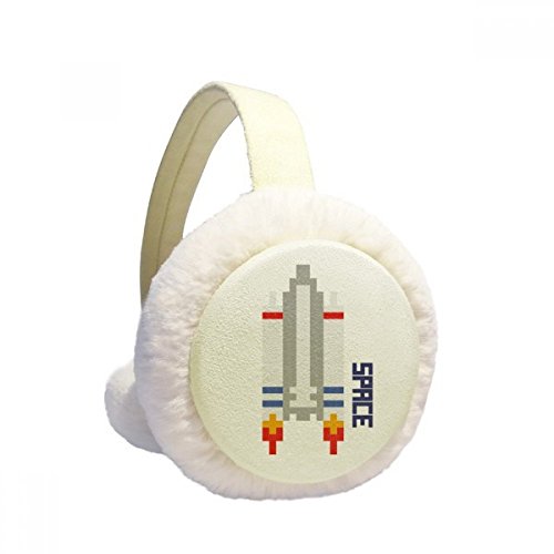 Orejeras de invierno de nave espacial de píxeles orejeras de felpa plegables unisex